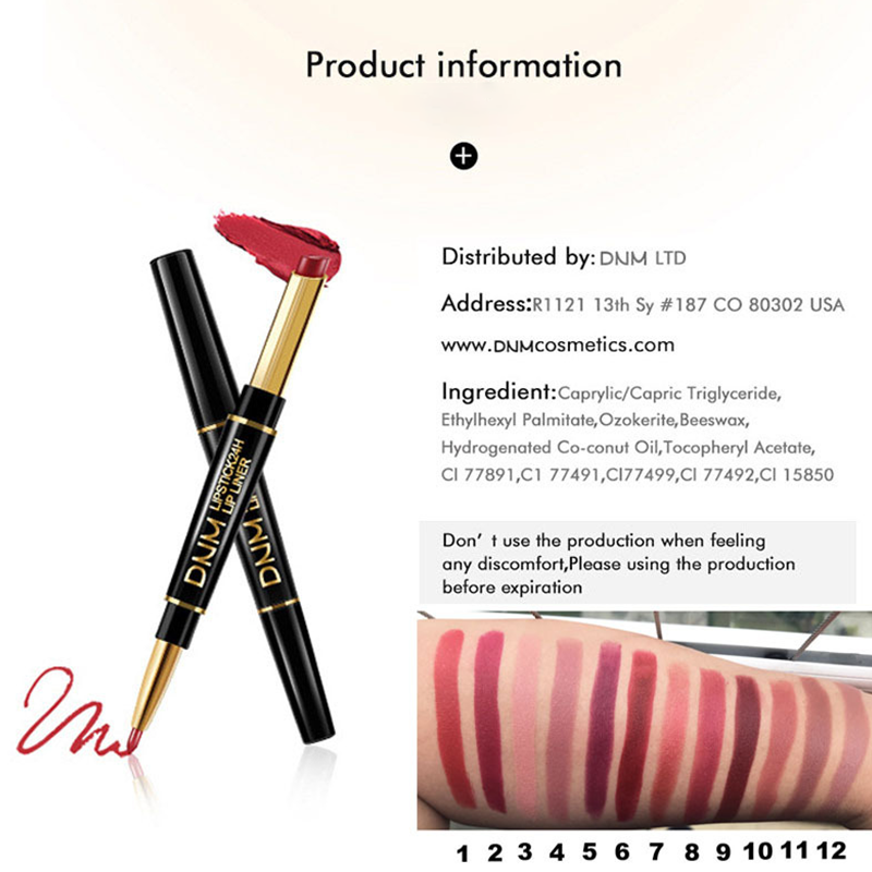 Farbintensiver Damen 2-in-1 Lippenstift & Konturenstift matt. Wasserfestes Lipkit für definierte, volle Lippen.