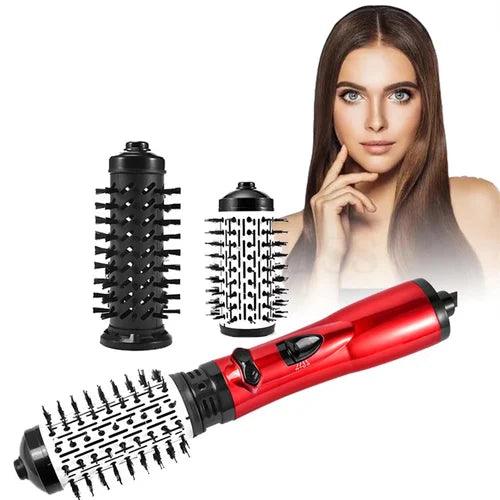 Elegante 3-in-1 Warmluftbürste & Haarstyler für professionelles Haarstyling zu Hause. Beauty-Tool.