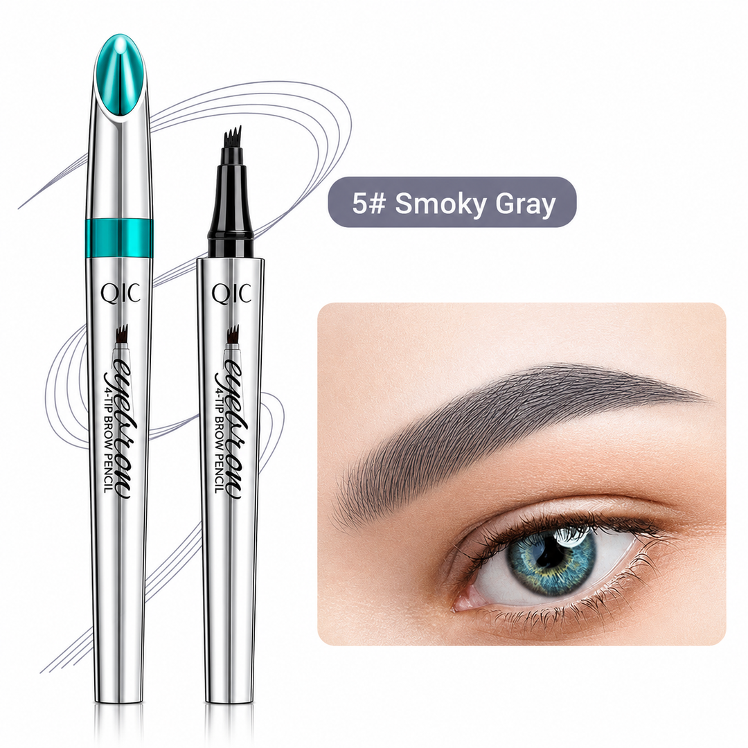 Damen Gesicht mit perfekt definierten Augenbrauen dank 3D Microblading Brauenstift, wasserfest.