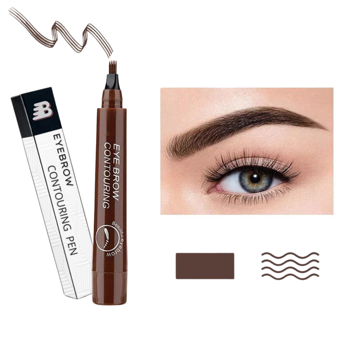 Damen 4-Spitzen Augenbrauenstift für natürliche, präzise & langanhaltende Augenbrauen.