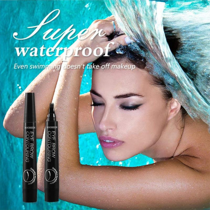 Damen Make-up: Natürlicher Brow Pen mit 4 Spitzen für präzise, volle Augenbrauen.