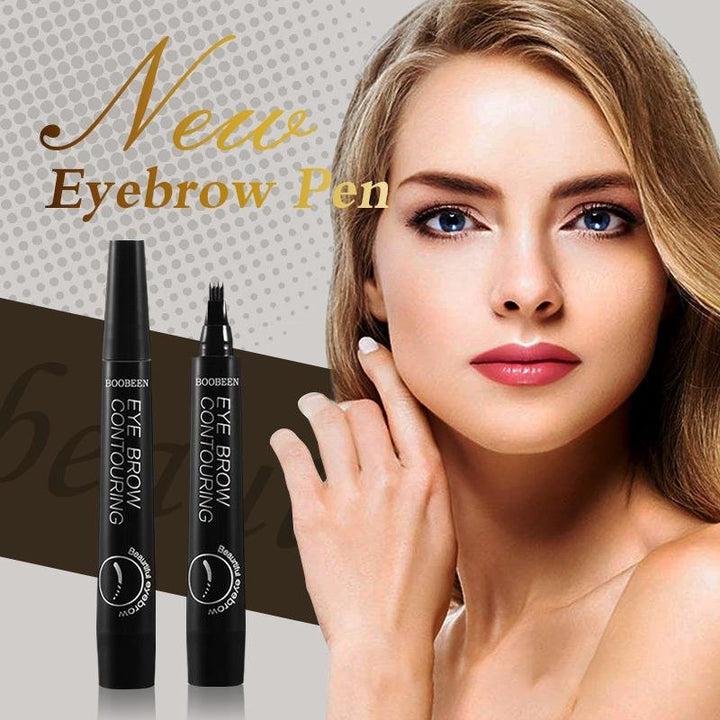 Natürlicher 4-Spitzen Augenbrauenstift, präzise und langanhaltend für Damen-Make-up.