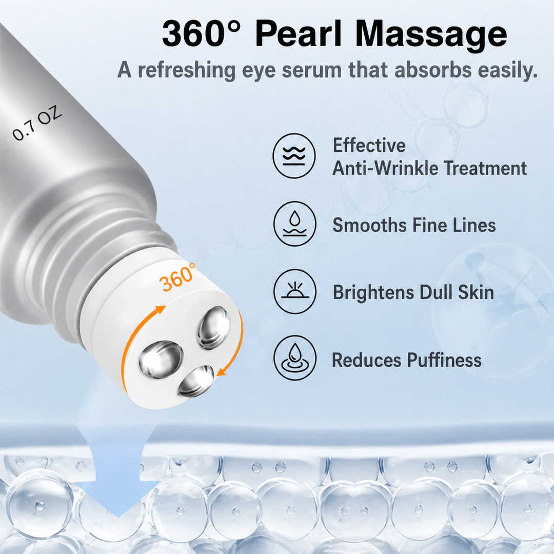 Nahaufnahme der Anti-Aging Augencreme Textur. Zieht schnell ein, versorgt Haut intensiv mit Feuchtigkeit.
