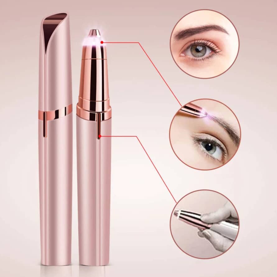 Schmerzfreier Damen Augenbrauen Epilierer mit LED-Licht. Ideal für präzise Gesichtshaarentfernung & Reise.