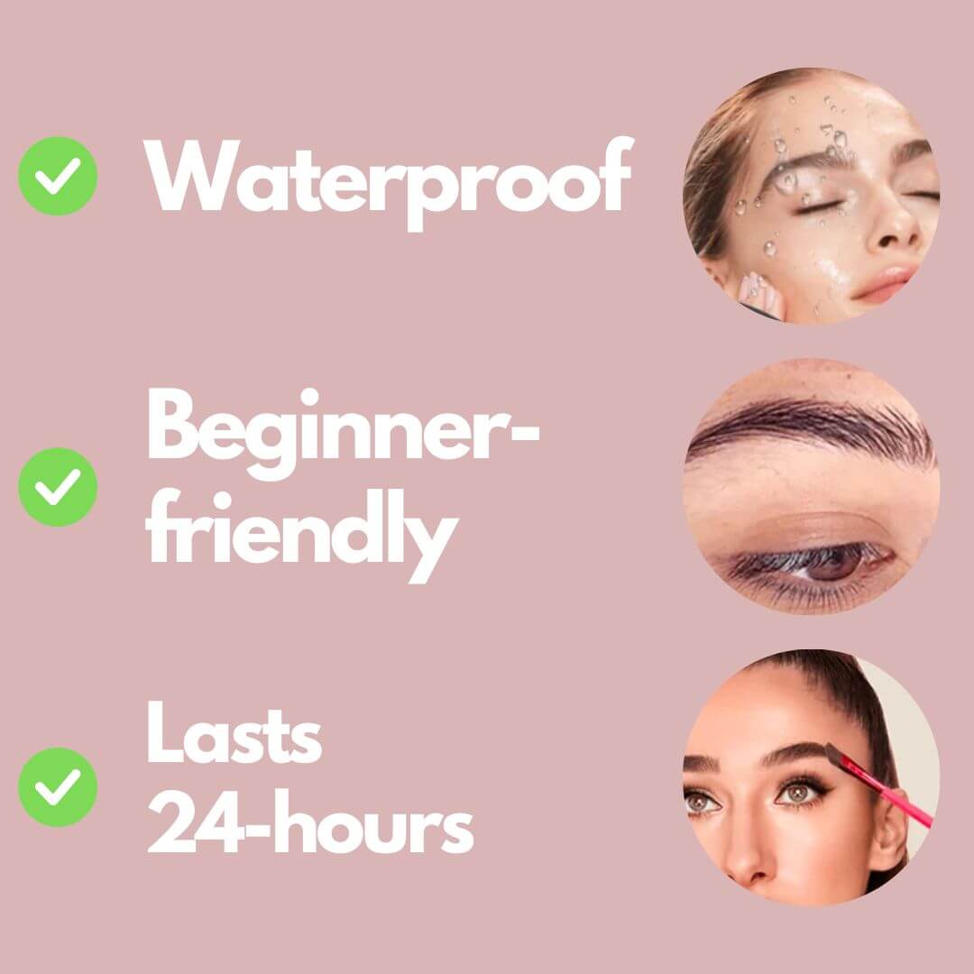 Wasserfestes Brauengel & Augenbrauenpinsel für langanhaltende Definition und Microblading-Effekt.