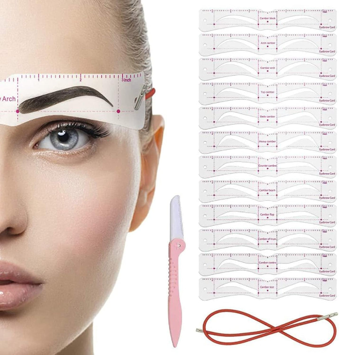 Damen Augenbrauen Schablone Set für perfekt geformte, symmetrische Brauen. Einfache Anwendung für präzises Styling.