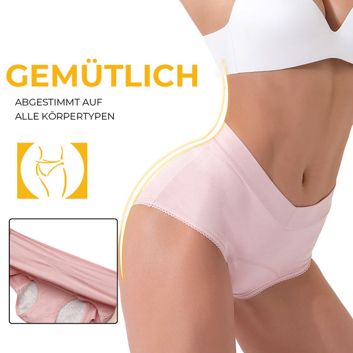 Komfortables auslaufsicheres Baumwollhöschen für Damen mit hoher Taille, idealer Schutz bei Inkontinenz.