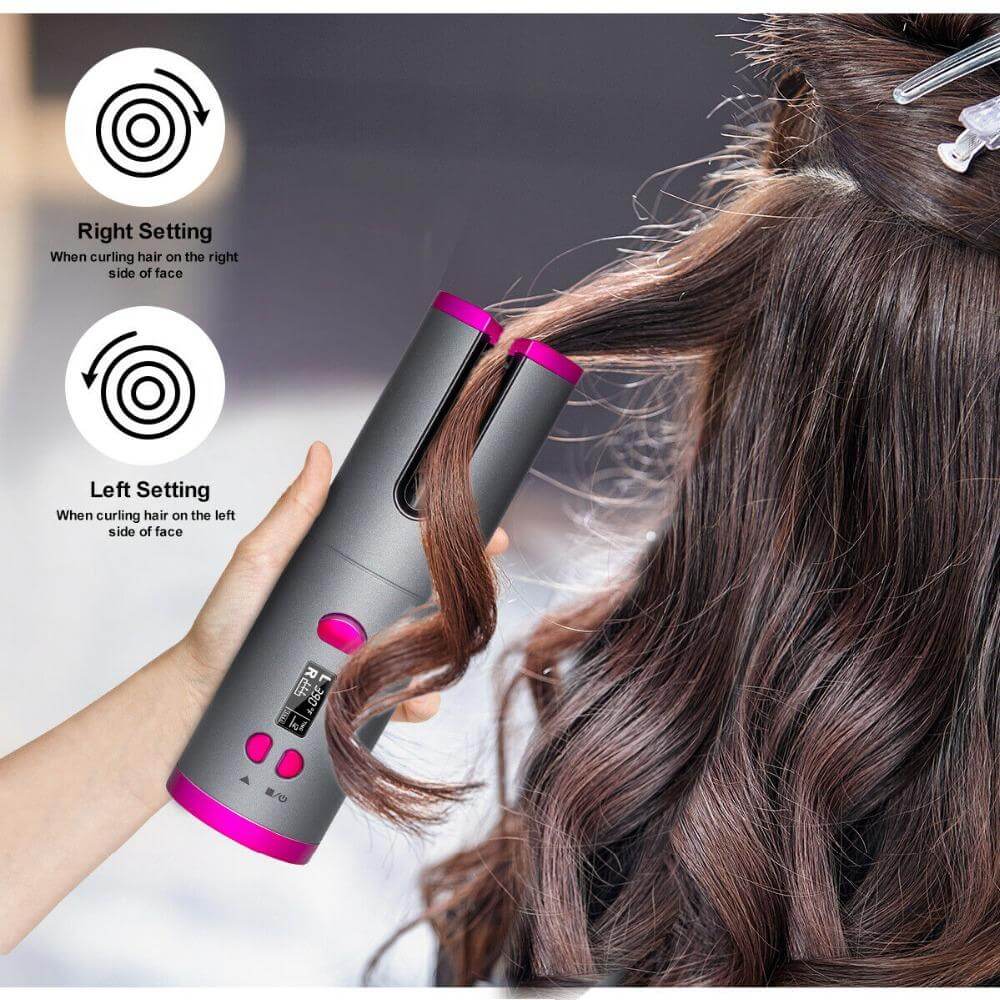 Kompakter, automatischer Damen Lockenstab – ideal für schnelle Locken zuhause oder auf Reisen.