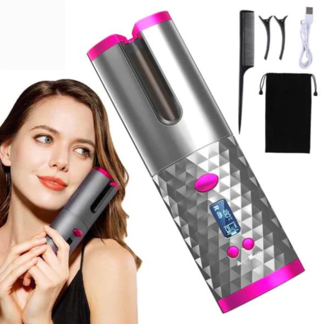 Innovativer automatischer Lockenstab für perfekte Locken; kabellos & einfach zu bedienen.