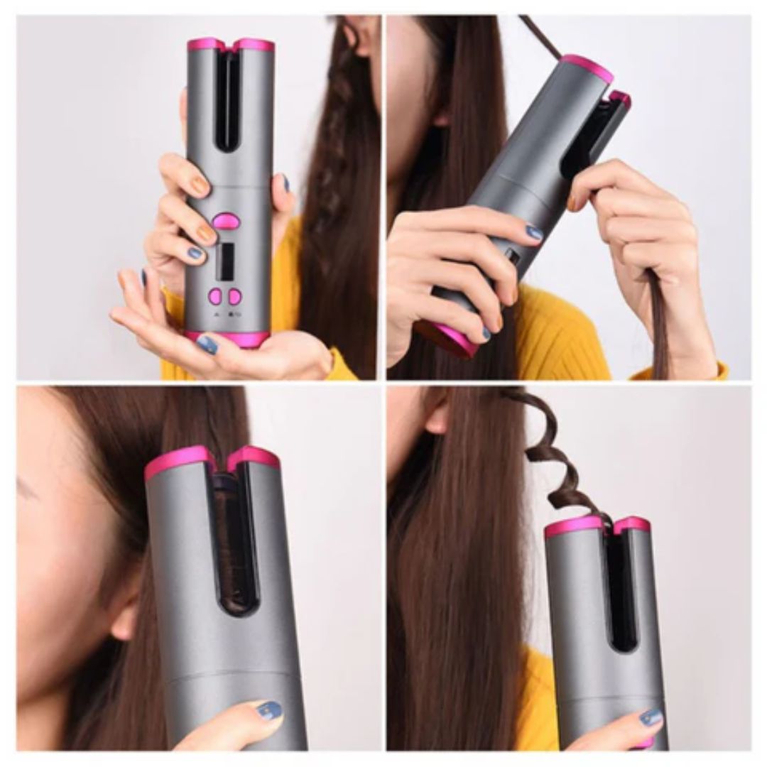 Müheloses Lockenstyling: Kabelloser, wiederaufladbarer Automatik-Lockenstab für alle Haartypen.