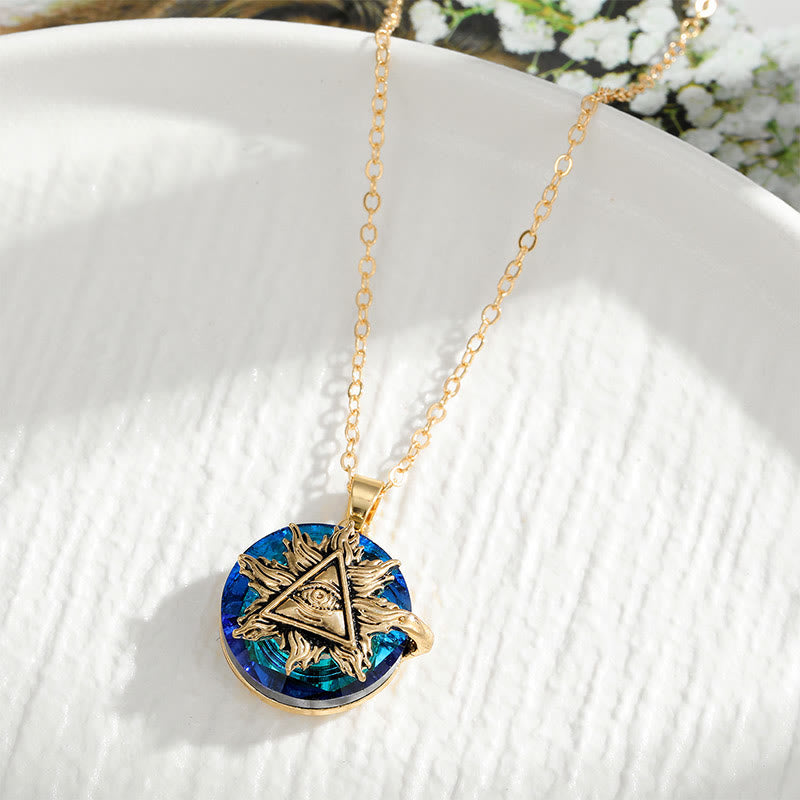 Ovale Damen Halskette "Böser Blick" mit filigranen Zirkonia, zeitloser, spiritueller Schutzschmuck.