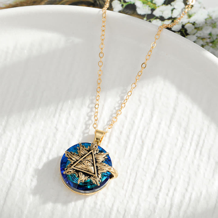 Ovale Damen Halskette "Böser Blick" mit filigranen Zirkonia, zeitloser, spiritueller Schutzschmuck.