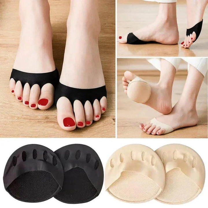 Atmungsaktive, waschbare Fuß-Einlagen als Gel-Ballenpolster für Damen. Eine Größe für alle Damenschuhe.