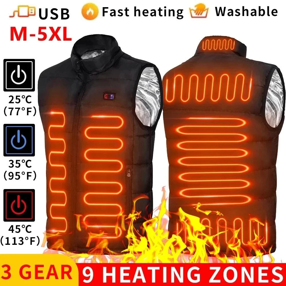Moderne Damen Heizjacke mit 9 Zonen für Komfort bei allen Outdoor-Aktivitäten.