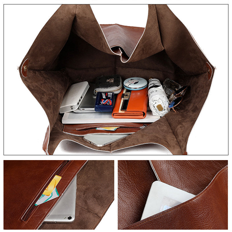 Geräumige Weekender-Handtasche aus hochwertigem Leder; perfekt für stilvolle Damen.