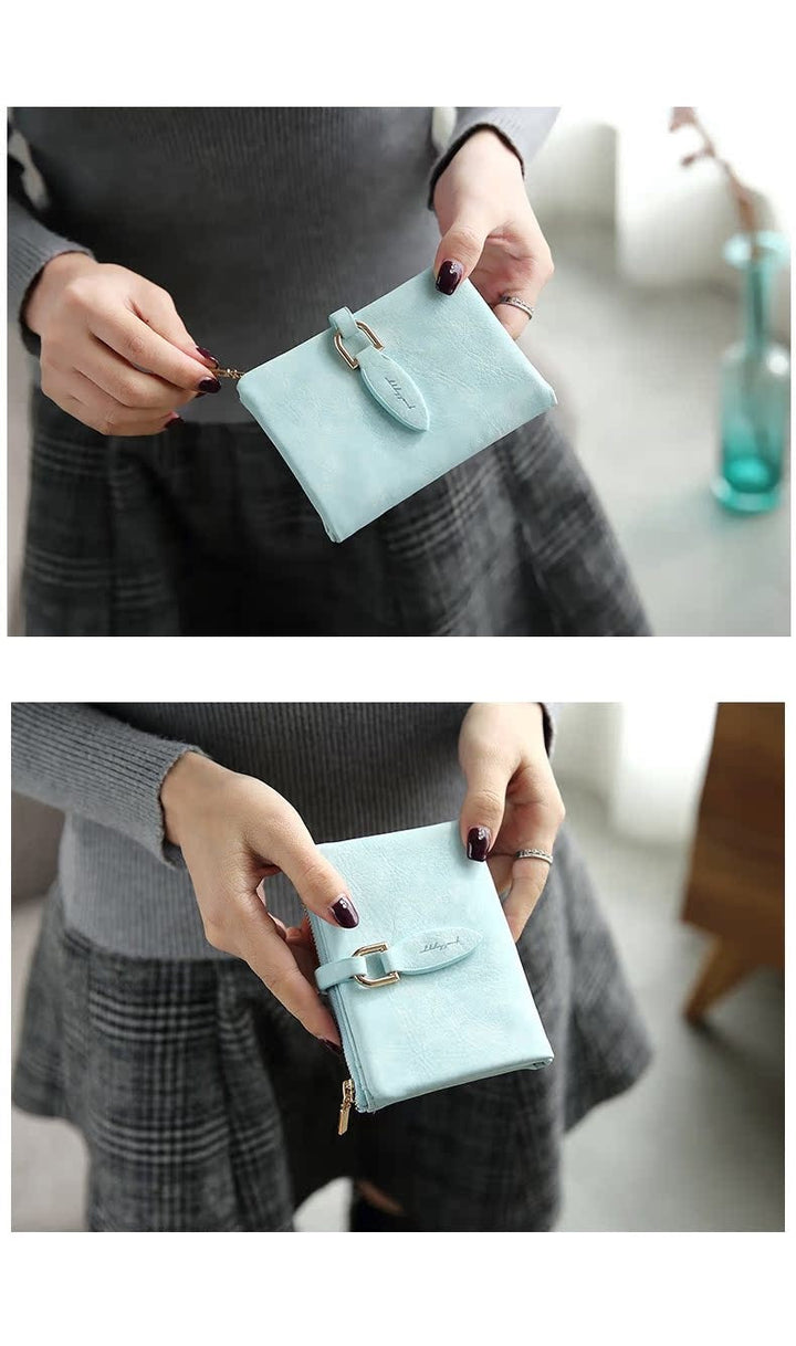 Elegantes Accessoire: matte Damengeldbörse mit Druckknopf, perfekt für Abendtaschen.