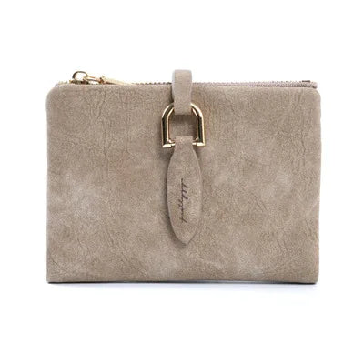 Damen-Accessoire: kurze Brieftasche, matt, mit Druckknopf, ideal für die Handtasche.