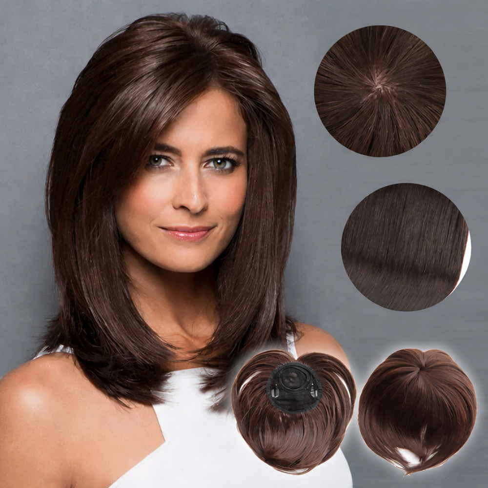 Clip-In Haarteil für Damen, das natürliches Volumen und Haarfülle am Scheitelbereich schnell verleiht.