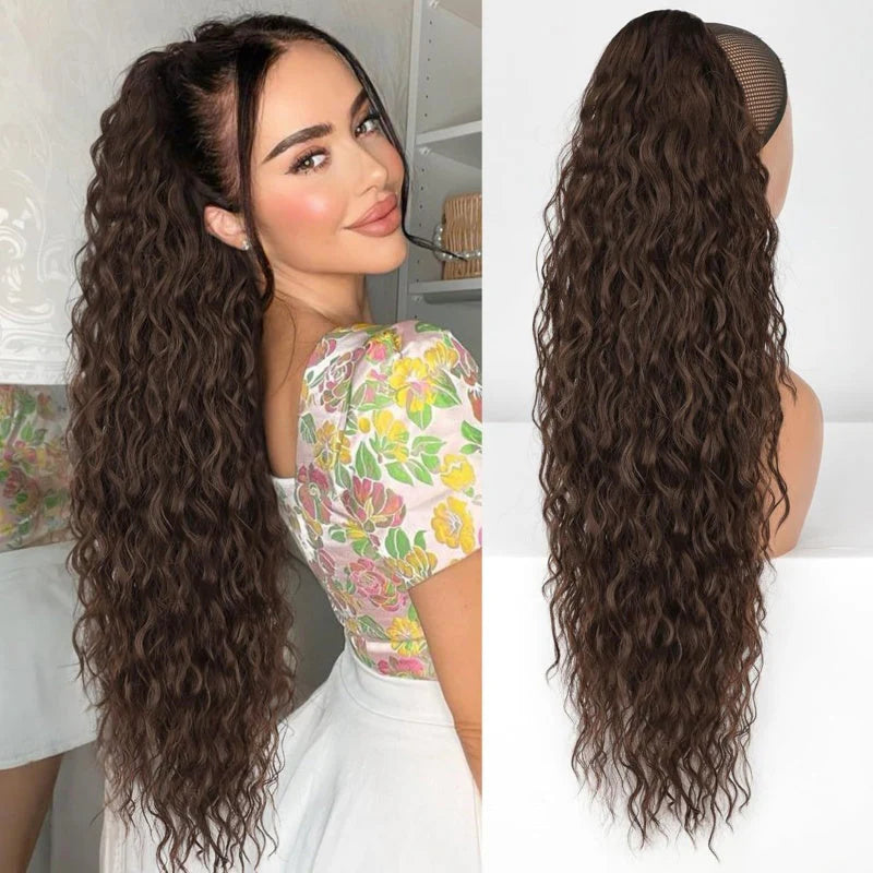 Voluminöse Pferdeschwanz-Haarverlängerung für Damen, Clip-in für mehr Länge & Styling-Optionen.