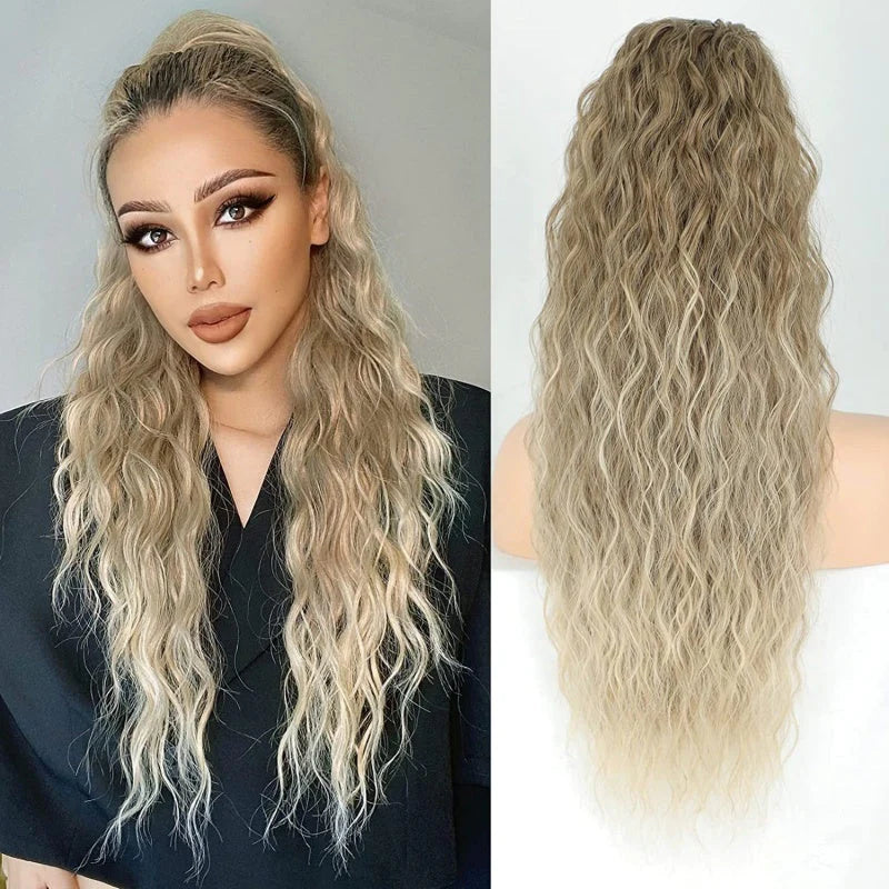 Damen Kunsthaar Pferdeschwanz-Verlängerung, Clip-in für schnelles Volumen und eleganten Look.