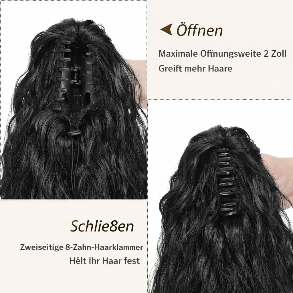 Modische Clip-in Pferdeschwanz-Haarverlängerung für Frauen, verleiht sofort mehr Fülle & Länge.