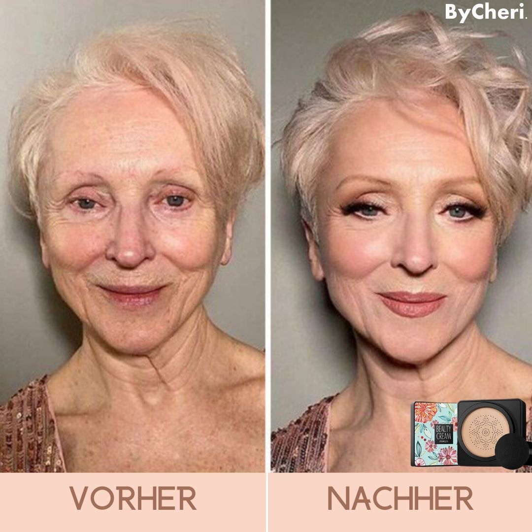 Mattierende Cushion Foundation für Damen. Langhaltendes Airbrush Make-up für schöne Haut.