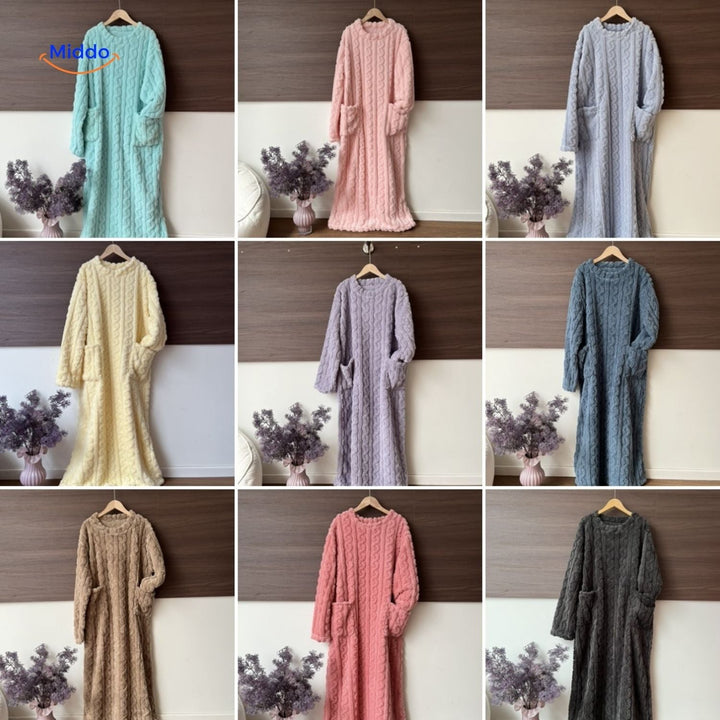 Flauschiges Deckenkleid für Damen, warm, gemütlich und mit grenzenloser Bewegungsfreiheit.