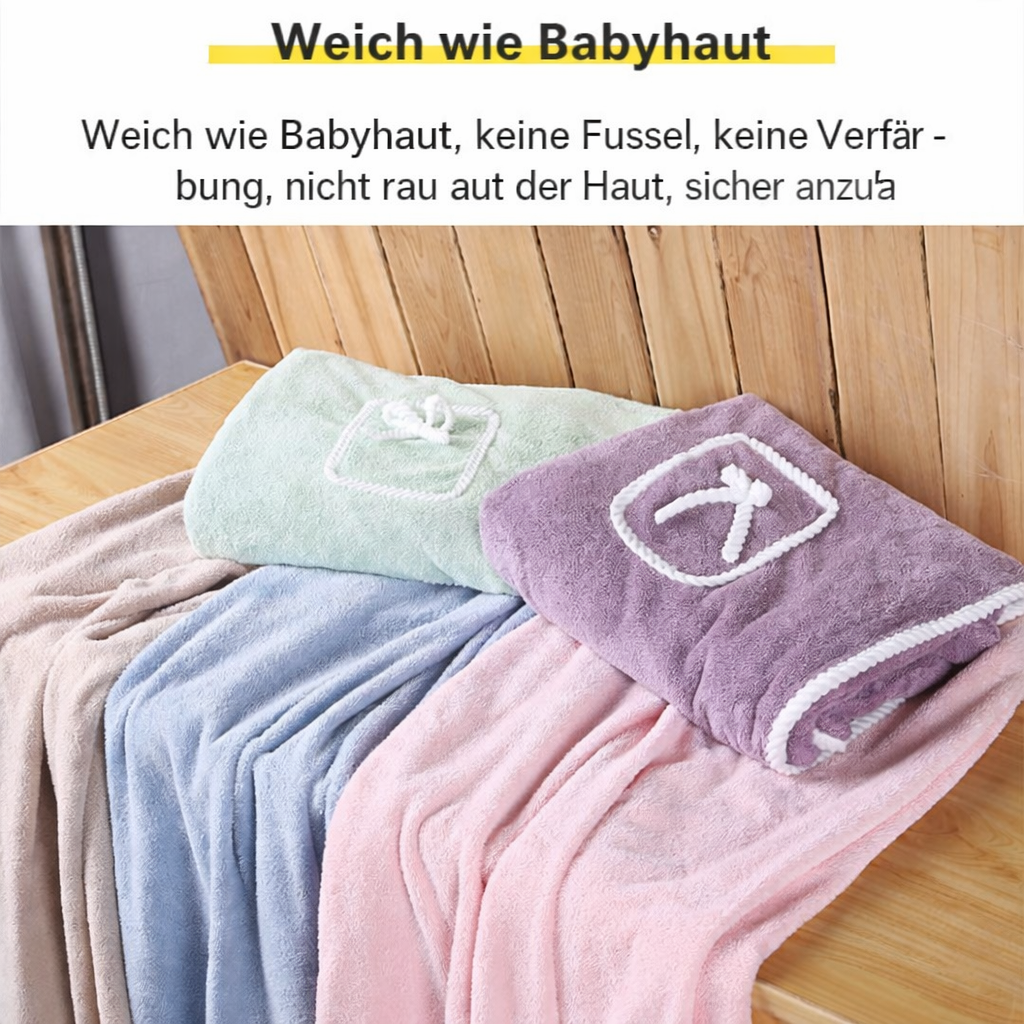 Funktionaler Damen Saunatuch-Wickel, schnelltrocknend & rutschfest. Angenehm für Spa & Wellness.