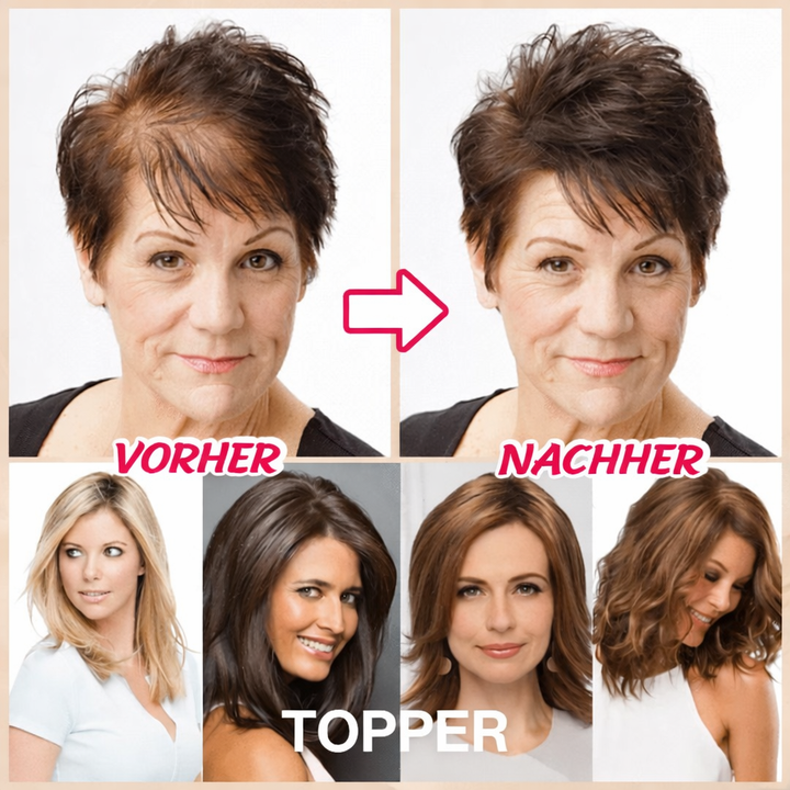 Damen Echthaar Clip-In Haarverlängerung für mehr Volumen und Fülle. Natürliches Haarteil, unsichtbar.