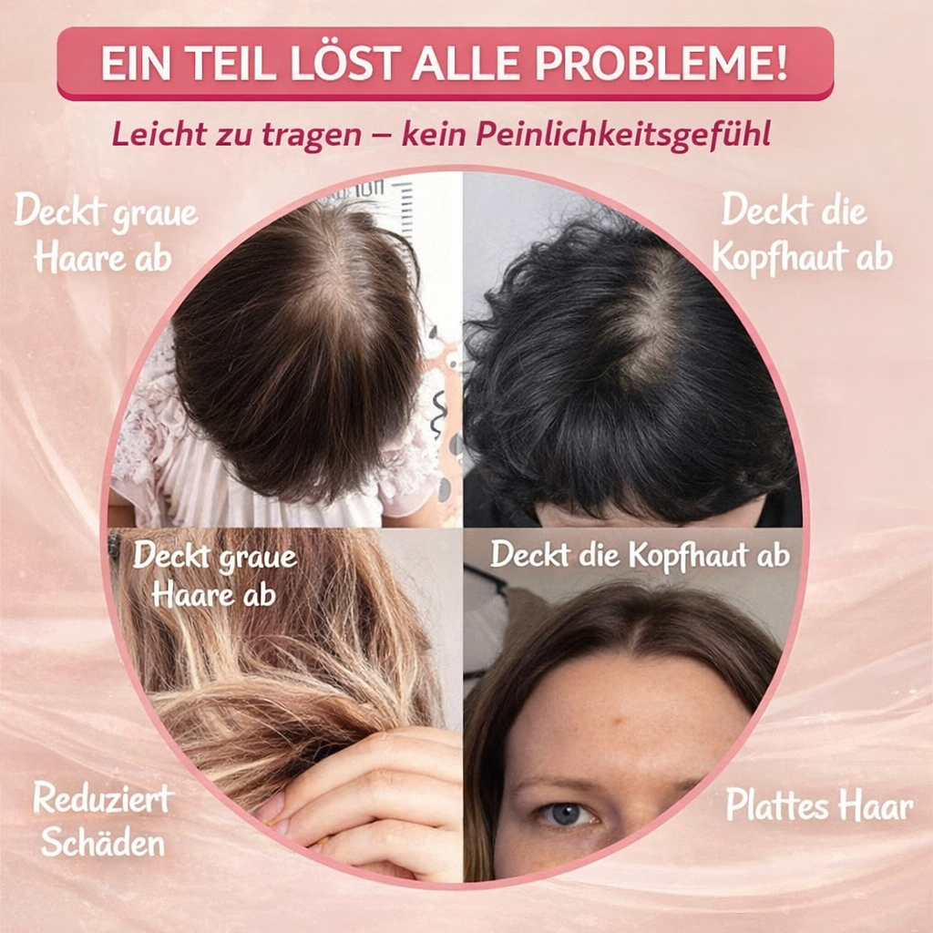Modell trägt Damen Echthaar Clip-In Haarverlängerung. Unsichtbare Integration für mehr Fülle und Volumen.