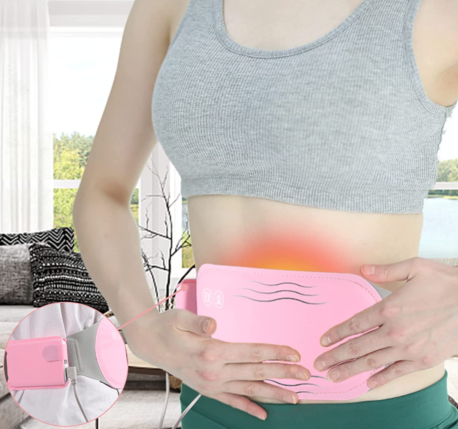Damen elektrischer Bauchwärmer für Menstruationsbeschwerden, lindert Krämpfe durch Wärmetherapie & Vibrationsmassage.