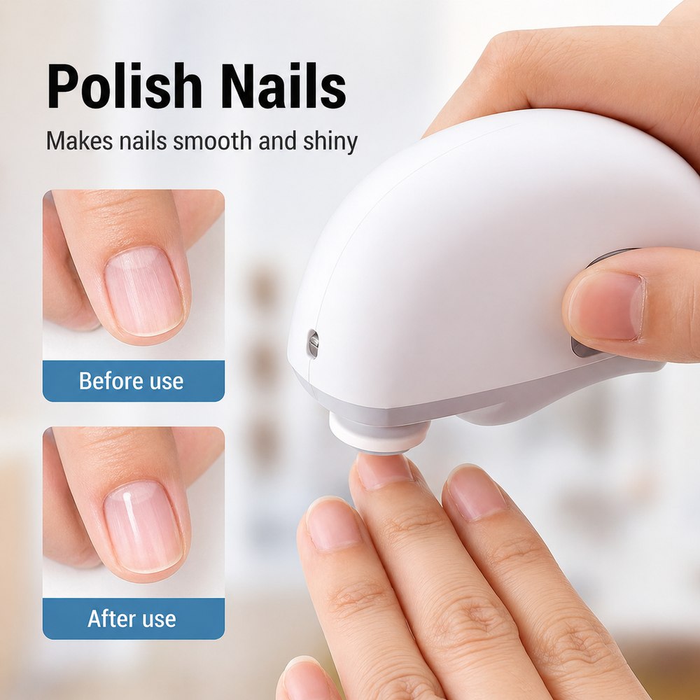 Elektrischer Nagelknipser für Damen, sanfte 3-in-1 Nagelpflege mit Feilfunktion. Ergonomisch & präzise.