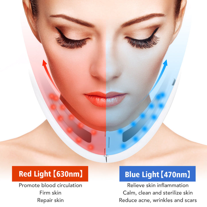 Multifunktionaler EMS Gesichtsstraffer mit LED-Therapie für ganzheitliche Hautstraffung & effektive Gesichtspflege.