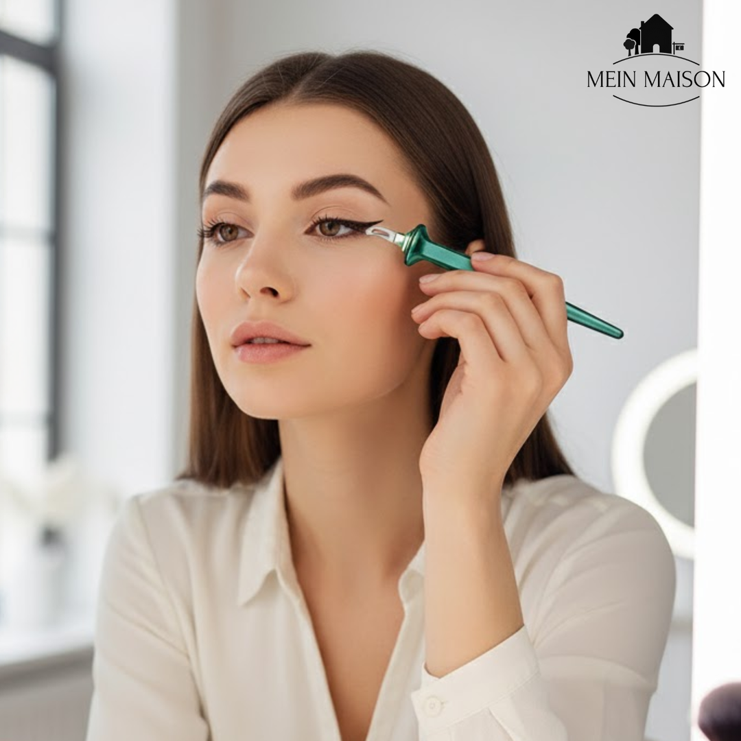 Set zum Auftragen von Eyeliner, präzise Führung für geschwungene und gerade Linien. Make-up Hilfe.