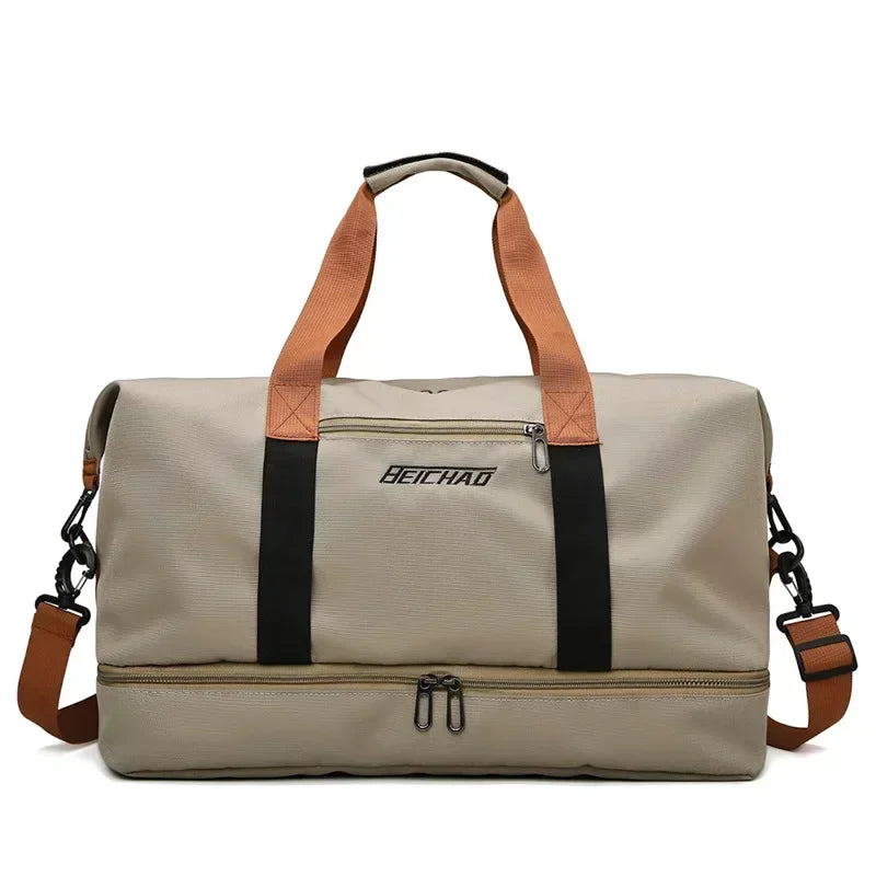 Organisationstalent: Große Damentasche mit Nass-Trocken- & Schuhfach. Perfekt als Fitness- & Reisetasche.