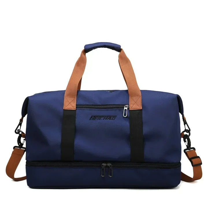 Moderne Sport- & Reisetasche für Damen, mit separatem Schuhfach für sauberen Transport der Schuhe.