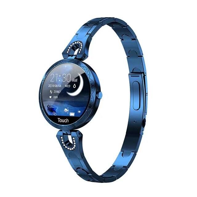 Damen Fitness Smartwatch, wasserdicht, mit Pulsmesser, Schrittzähler & Schlaftracker. Elegante Gesundheitsuhr.