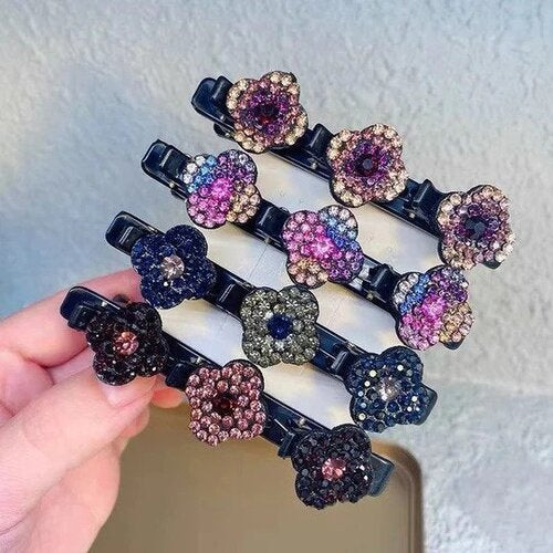 Funkelnde Damen-Haarspange, geflochtenes Design mit eleganten Steinen für besondere Anlässe.
