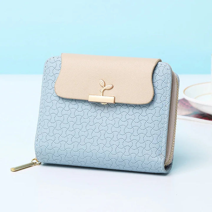 Elegantes Damen Portemonnaie Blätter Design, viele Kartenfächer. Perfekt als Clutch.