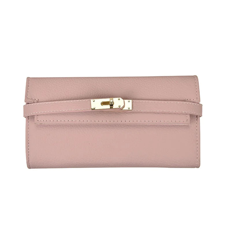 Alltagstaugliche Damen Geldbörse mit Litschi-Muster. Sicheres Portemonnaie, elegant und modisch für Frauen.