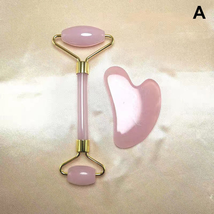 Effektiver Gesichtsroller & Gua Sha Schaber zur Hautstraffung, Anti-Aging & Lymphdrainage.