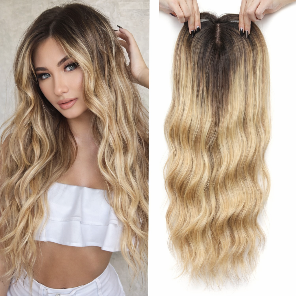 Damen Haar-Topper: Natürliche Haarverdichtung mit welligem Haar. Für mehr Selbstbewusstsein.
