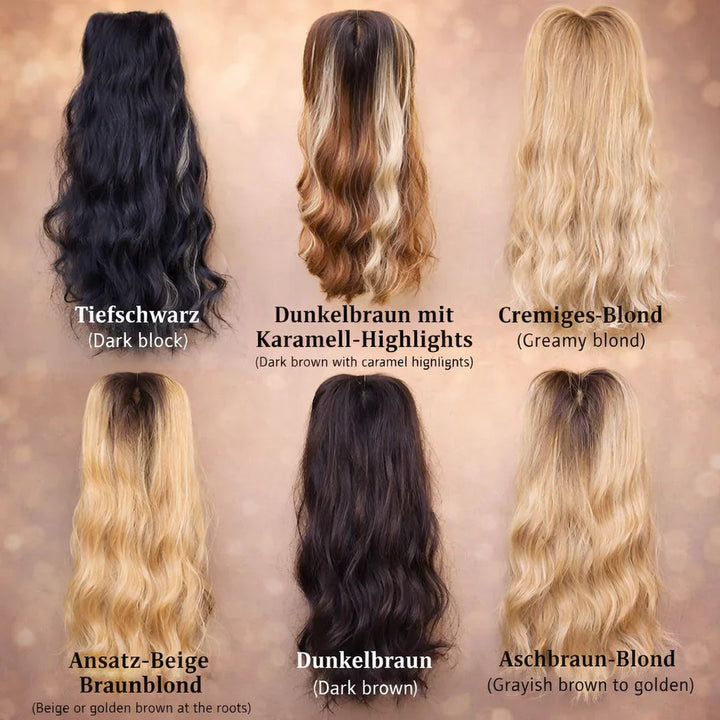 Clip-In Haar-Topper für Frauen. Verleiht welligem Haar natürliches Volumen und Fülle.