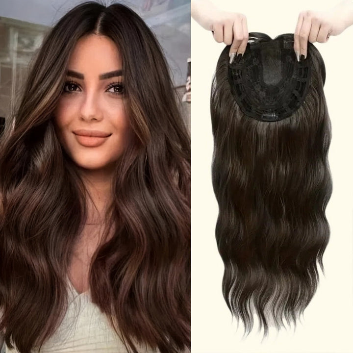 Volumen Haar-Topper für Frauen. Clip-In für sofortige Fülle und natürlichen, welligen Look.