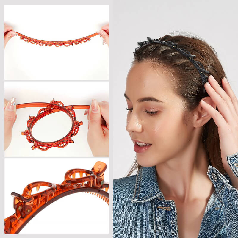 Schicker Damen Haarreif mit Flechtclip, zaubert mühelos elegante Zopffrisuren für festliche Anlässe & den Alltag.