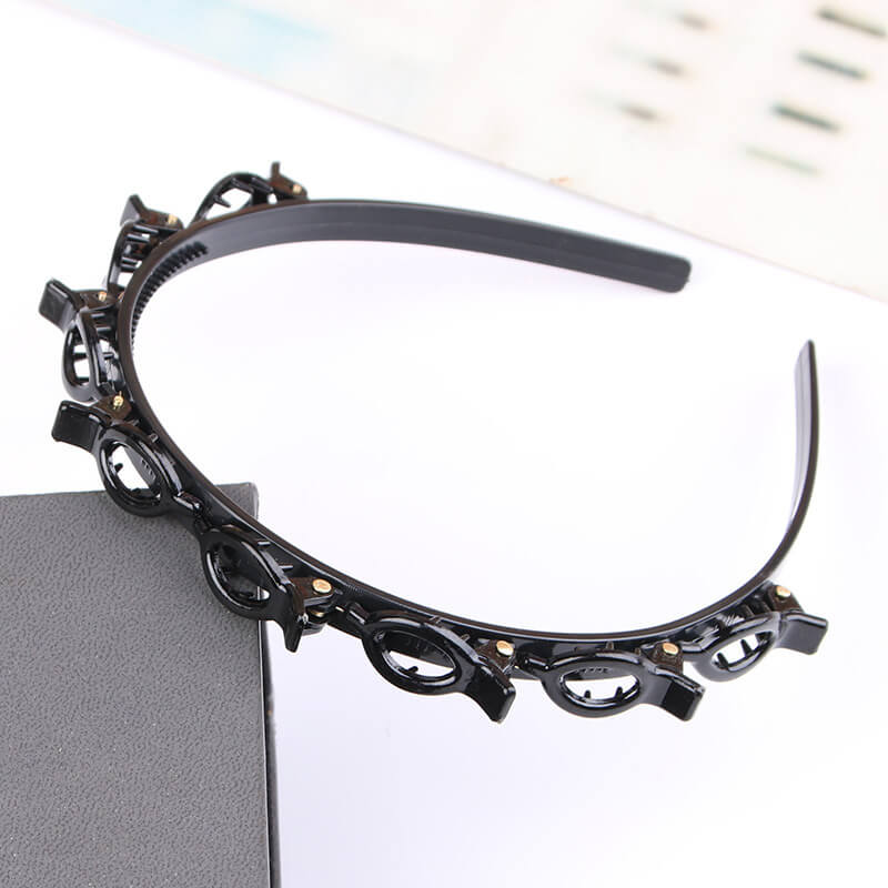 Schnelles Haarstyling leicht gemacht: Damen Haarreif mit Flechtclip für sofortige, elegante Flechtfrisuren in Sekunden.