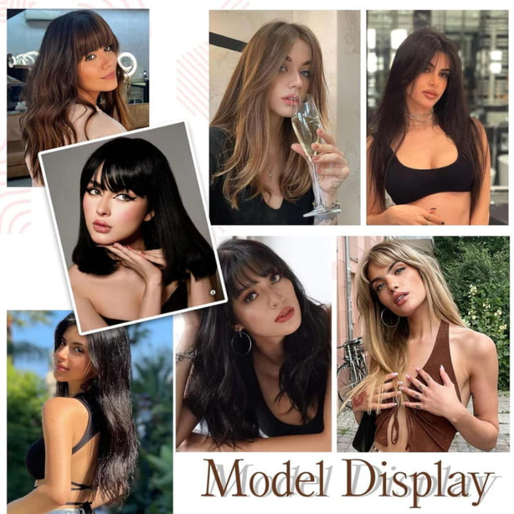 Damen Haarteil für Volumen & Fransen-Look. Natürliche Haarverlängerung, einfaches Styling.