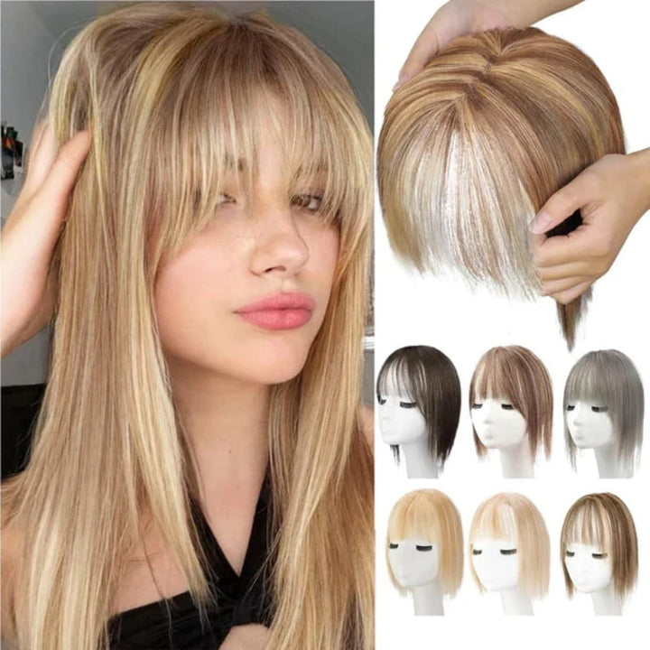 Damen Haarteil mit Pony für sofortiges, natürliches Volumen und eine frische, moderne Frisur.
