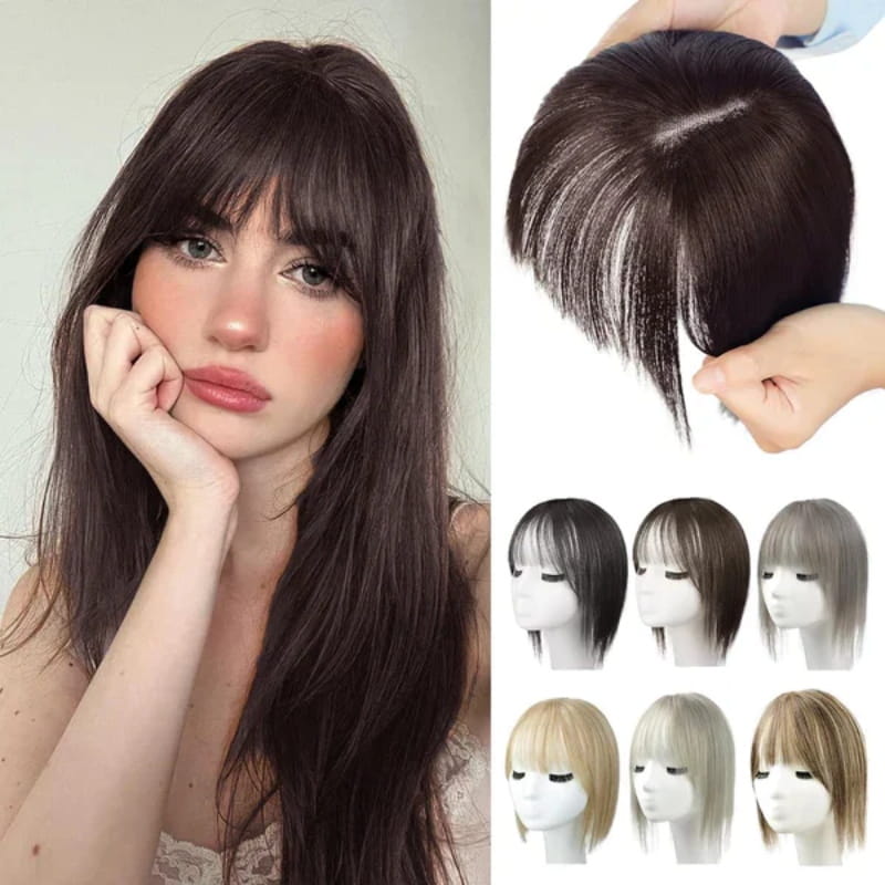Modisches Damen Haarteil mit Pony, ideal als Haarverlängerung und für elegante Frisuren.