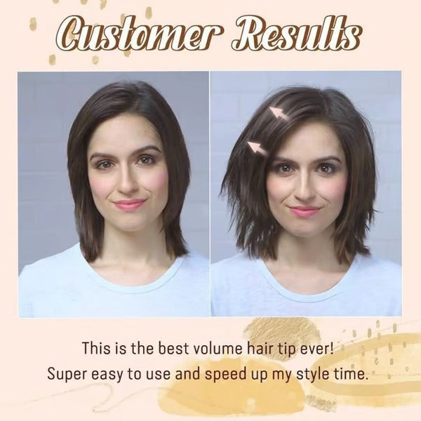 Frau stylt ihr Haar mit dem Volumenspray. Für mehr Haarvolumen, Fülle und leichten Halt.